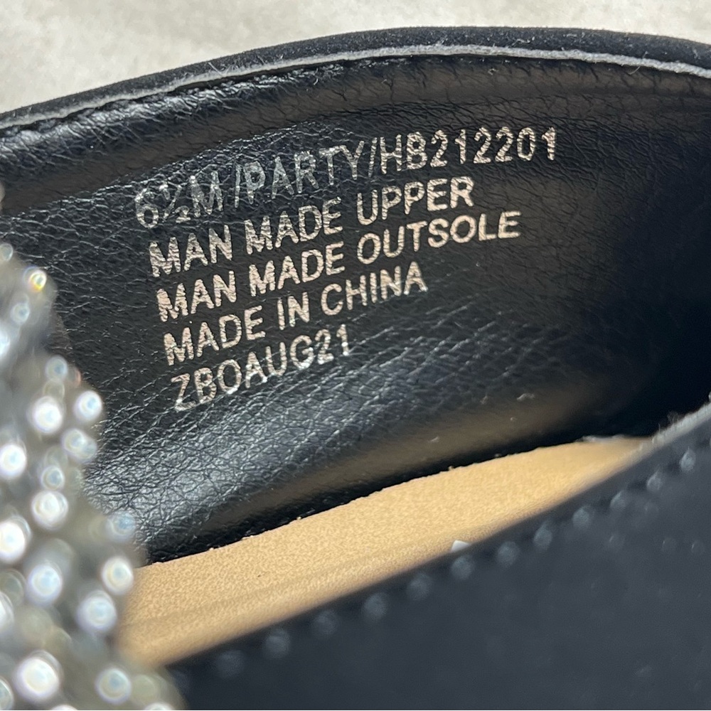 Harborsides Black Women’s Suede Mules with Rhinestone Strap Sz 6.5‎ - Picture 5 of 5